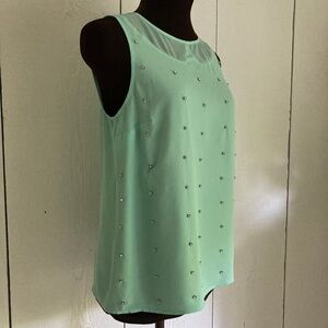 Lauren Conrad Mint Green Shell w/ Rhinestones Size XS